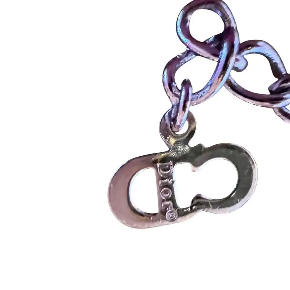 Dior Vintage Women's Pink Trotter Girly Necklace Signature No. 2 Monogram Char - Picture 7 of 7